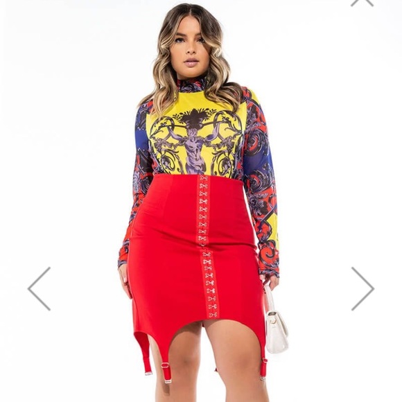 AKIRA Dresses & Skirts - AKIRA can’t wait short skirt sexy curvy stretchy club festival classy NWT sz 1X